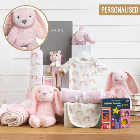 Personalised Magical Beginnings Baby Girl Hamper