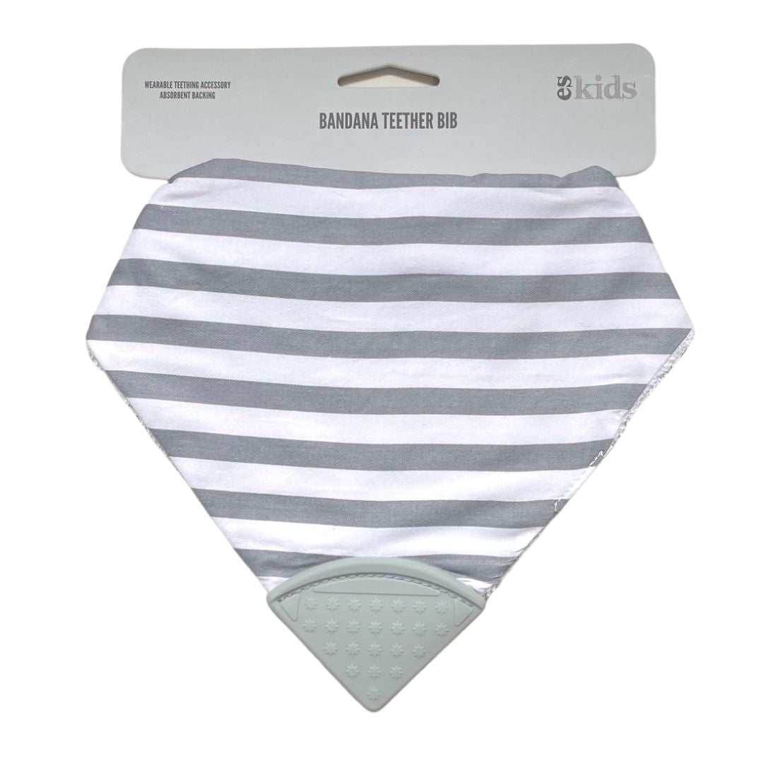 Teether Bib - Grey/Grey