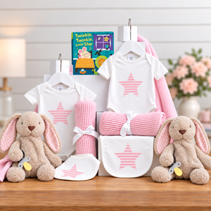 Dynamic Duo Twins Baby Girl Hamper - Twin Girl Gift Baskets