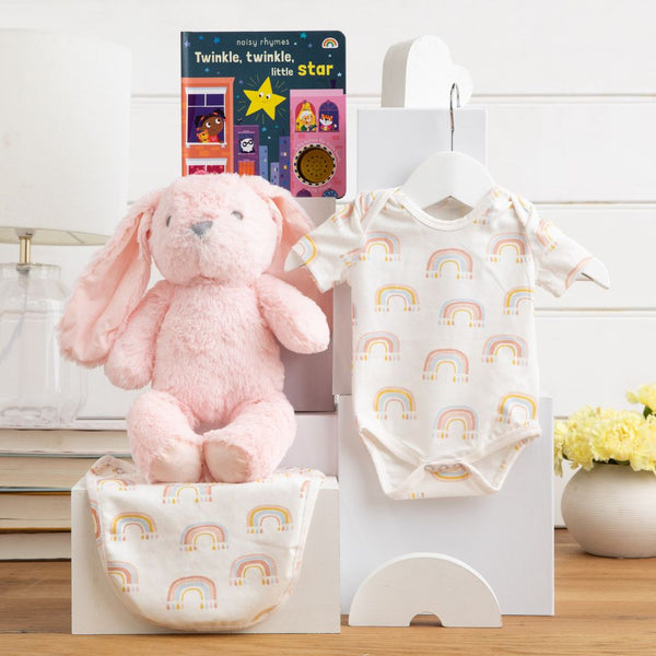 Fluffy Bunny Cuddles Baby Girl Hamper