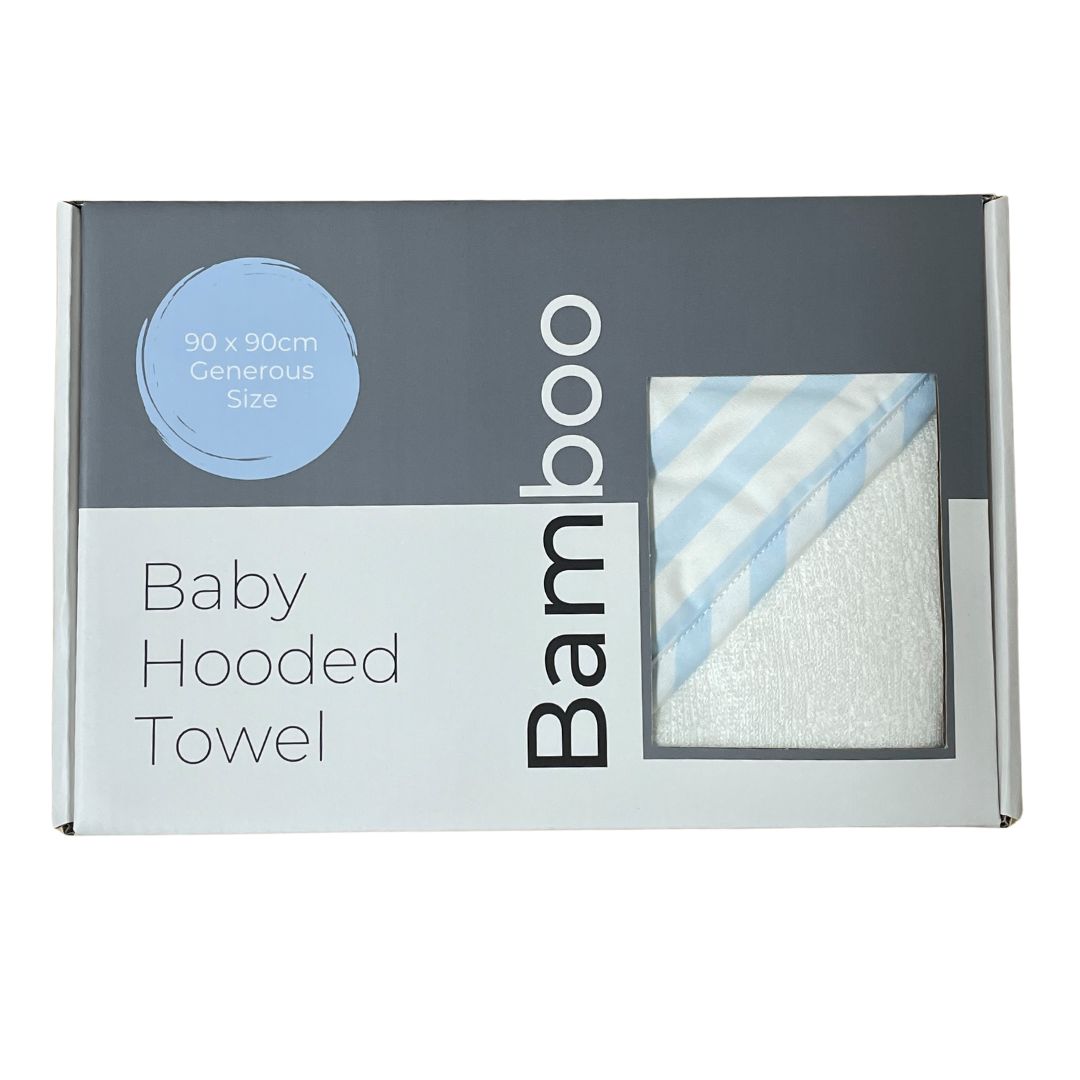 Hooded Towel - Light Blue Stripe