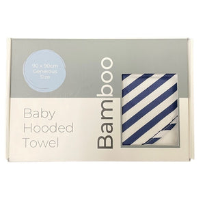 Hooded Towel - Navy Stripe
