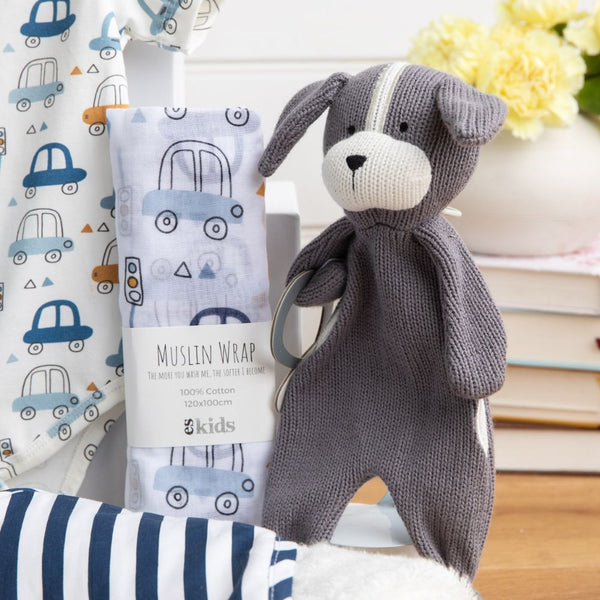 Knitted Classic Baby Boy Hamper