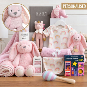 Personalised Magical Beginnings Baby Girl Hamper - Personalised Baby Gift