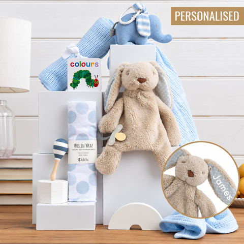 Persoanlised Baby Boy Hamper - Personalised Baby Gift - Baby Beginnings