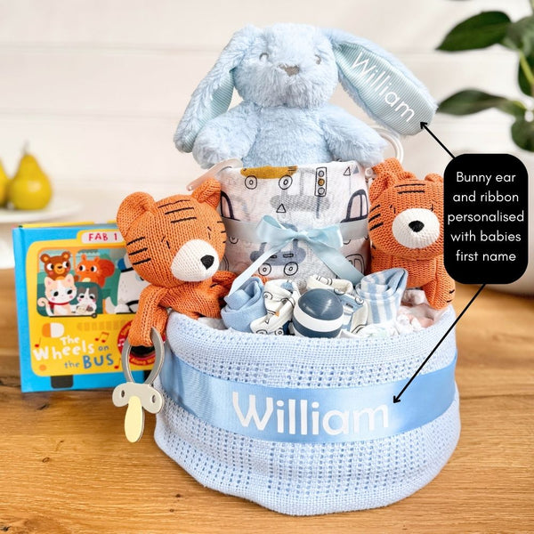 Nappy Cake Personlaised Animal Adventure Boy | Personalised Baby Gift