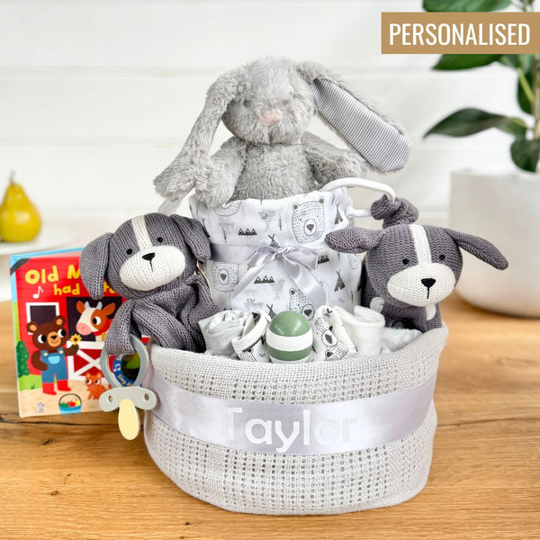 Nappy Cake Personalised Animal Adventures Unisex | Baby Shower Gift