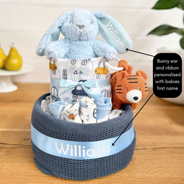 Nappy Cake Personalised Wild Wonders | Personalised Baby Gift
