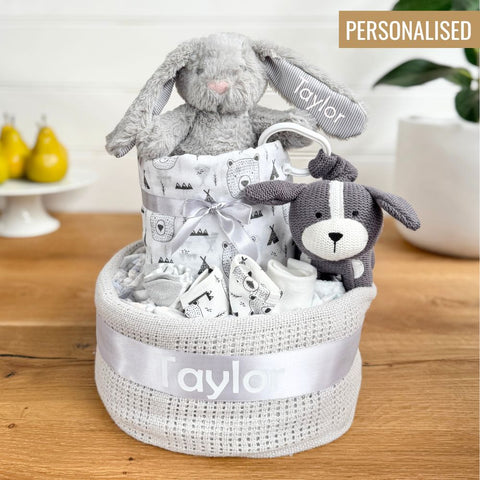 Nappy Cake Personalised Wild Wonders Unisex | Personalised Baby Gift