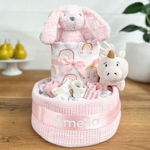 nappy Cake Personalised Wild Wonders Girls | Personalised Baby Gift
