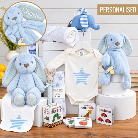 Personalised Baby Boy Hamper - Baby Bundle  Baby Gift Basket - Personalised Baby Gift