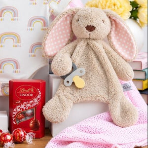 Bunny teddy - baby girl gift basket