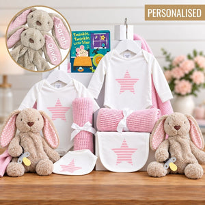 Personalised Dynamic Duo Twin Baby Girl Hamper - Twin Girl Gift