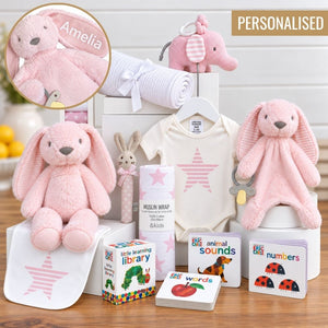 Personalised Baby Girl Hamper - Baby Bundle Girl - Newborn Gift Delivery