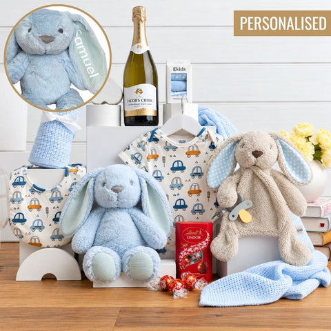 Personalised Bubbly Baby Boy Hamper - Baby Boy Gift Basket - Infant Hamper