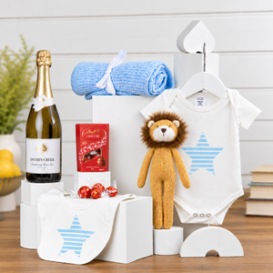 Baby Boy Hamper | Newborn Hamper | Rattle and Bubbles Baby Gift Basket